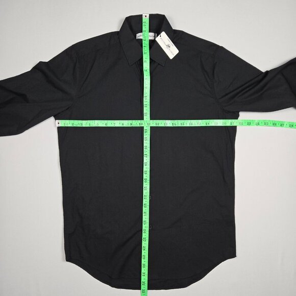 NWT Beverly Hills Polo Club Black Modern Fit Dress Shirt Men’s M Business Casual - Picture 5 of 9